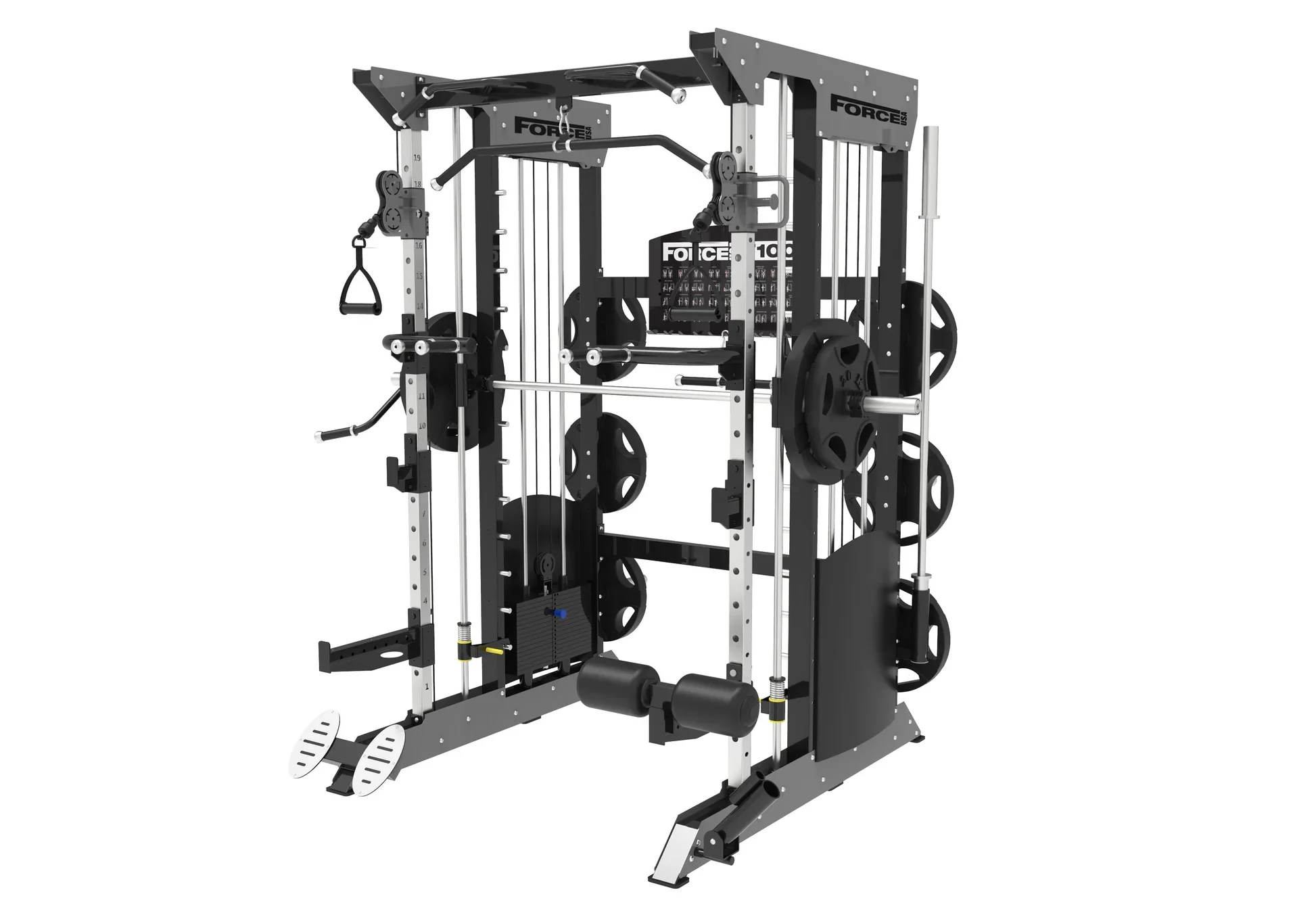 Force USA F100 Pin Loaded Multi Functional Trainer (Includes 15kg Olympic Barbell) - Image 8
